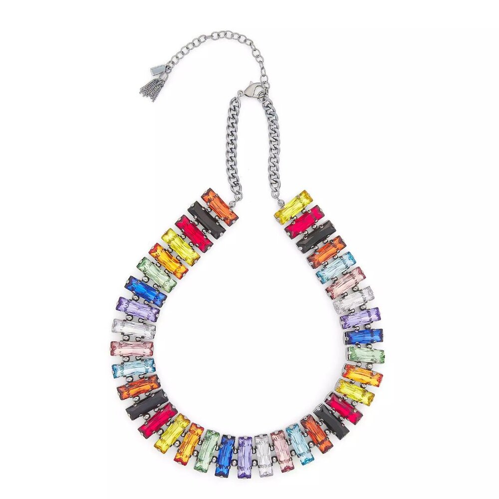 Simply Vera Vera Wang Silver Tone Rainbow Bars Collar Necklace